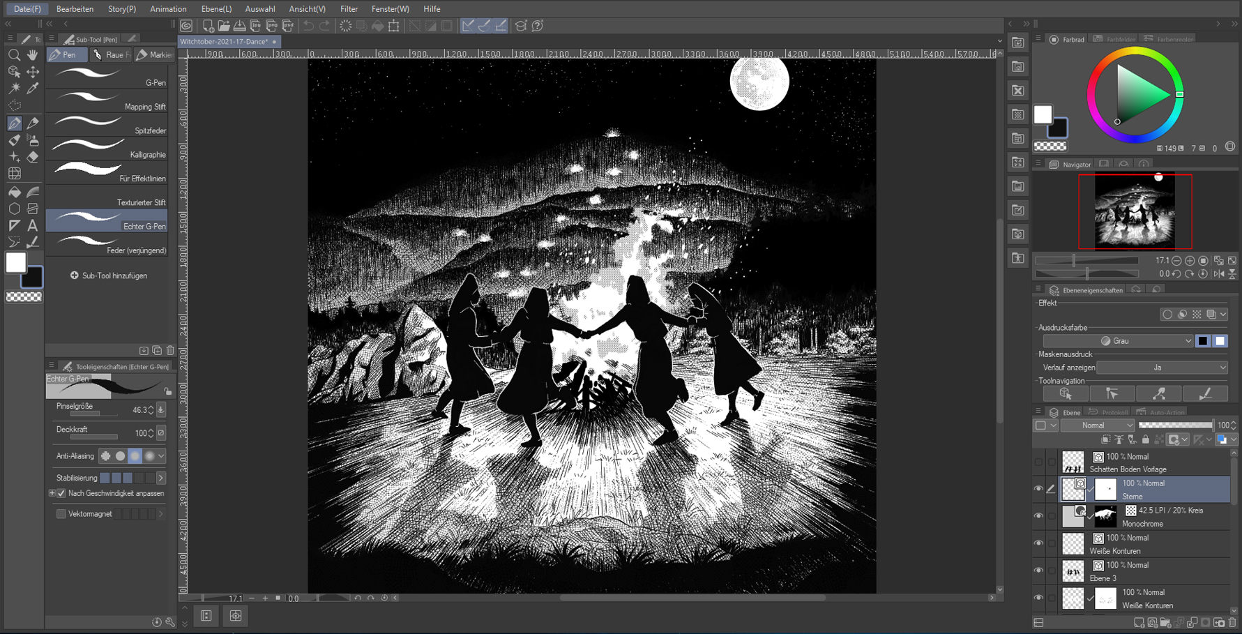 Ansicht der Zeichnung in Clip Studio Paint